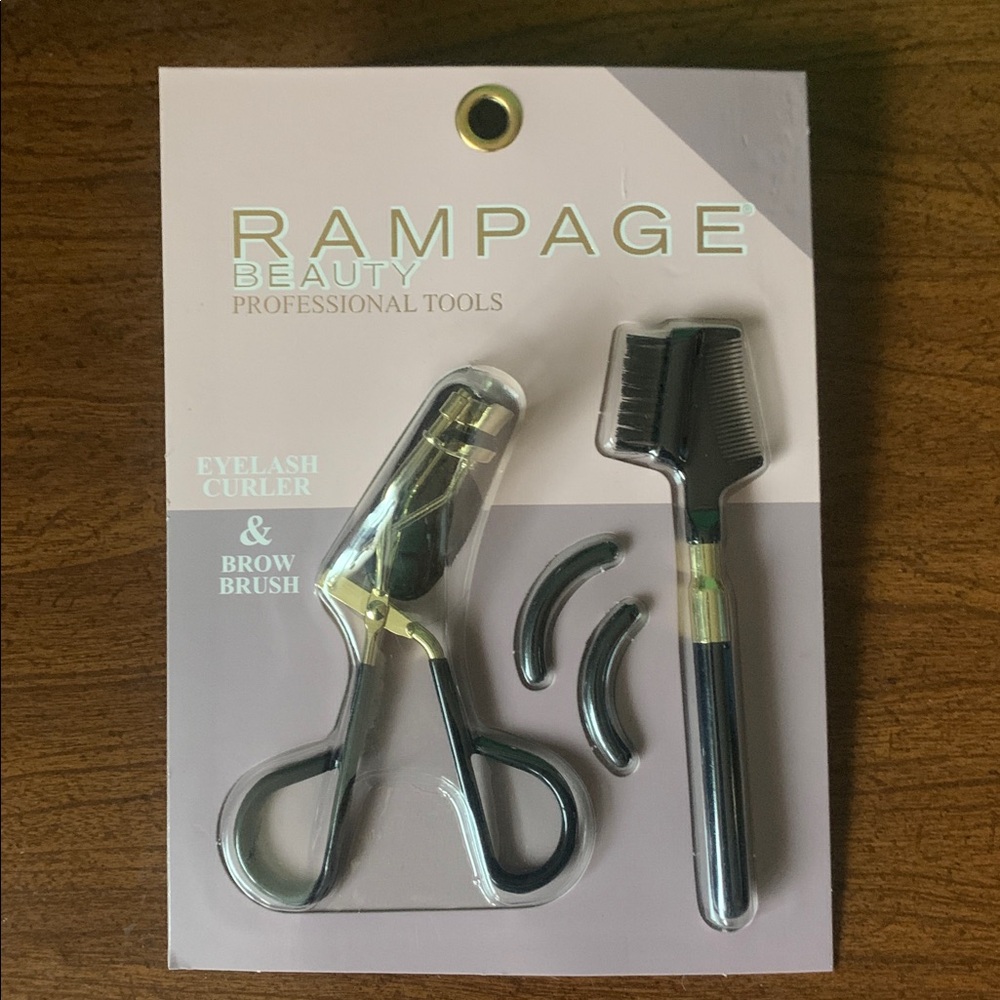 NWOT Rampage Beauty Professional Eyelash Curler & Brow Brush Set